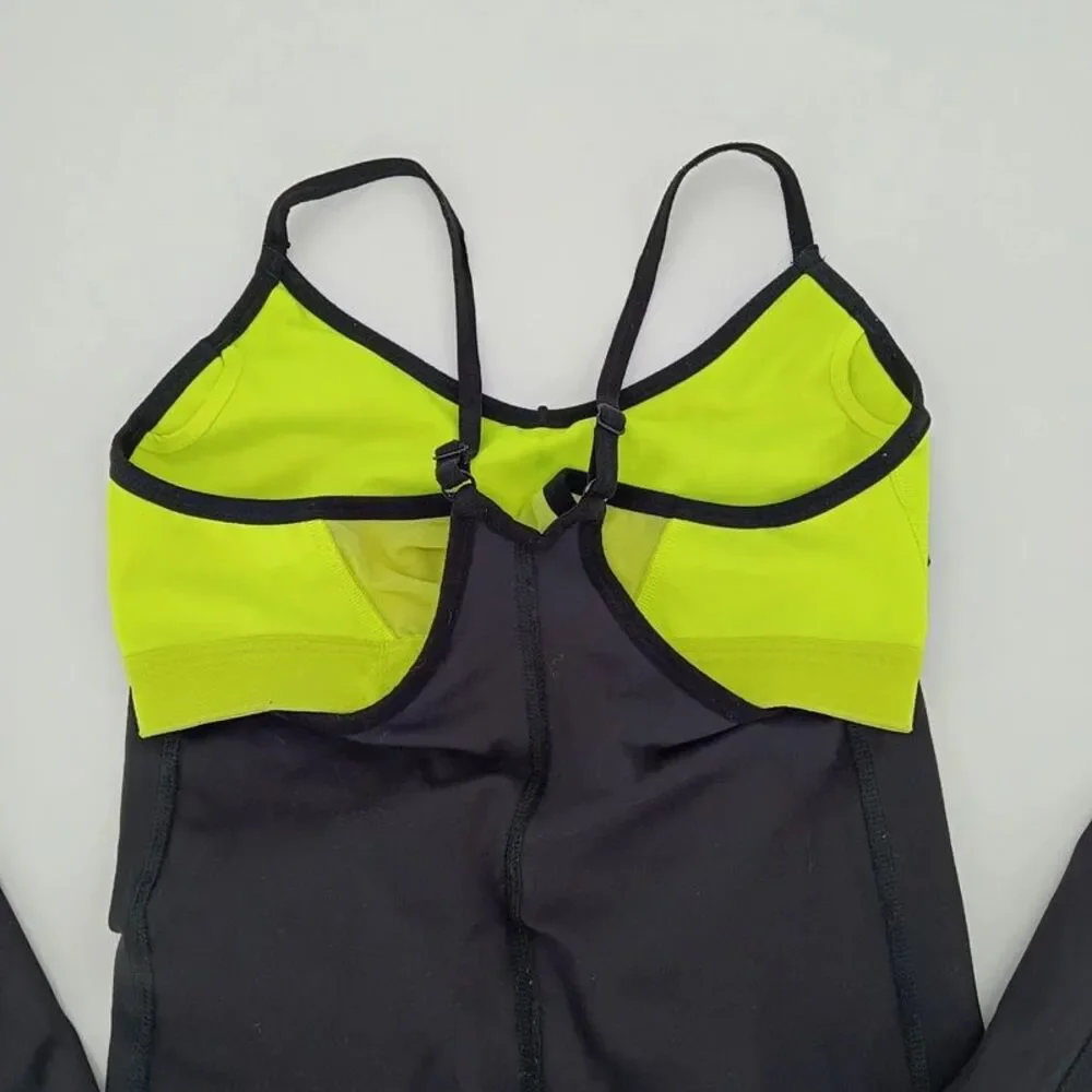Retro Y2K Nike Bodysuit Built in Bra - Neon - Small